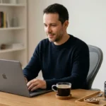 homem usando suplementos para foco e produtividade trabalhando com concentração