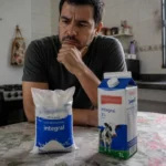 Comparação entre leite antigo de saquinho e leite moderno de caixinha em cozinha brasileira